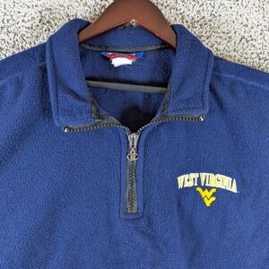 Vtg‎ Champion West Virginia Pullover Fleece Quarter Zip NCAA Mens L/XL